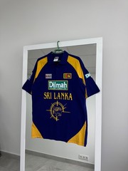 Vintage 1996 Sri Lanka Polo T shirt Football Criket Jersey Rare Blue Mens sz L