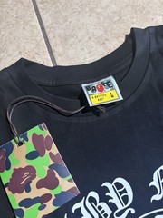 Men’s Black Bape Short Sleeve T-Shirt Crew Neck Size Large Bape/crome