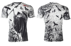 AFFLICTION Men’s Short Sleeve T-Shirt CORN REAPER White tattoo Biker S-4XL