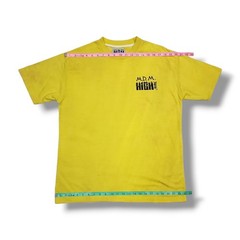 M.D.M. High Large Surf Graphic Print & Embroidered Front Yellow T-Shirt Men’s L
