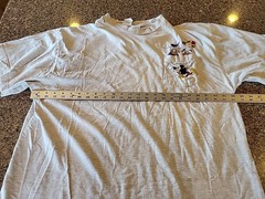 DISNEY STORE T Shirt Gray Donald Duck Mickey Goofy Embroidered Pocket 2 XL