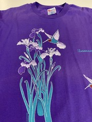 Vintage Tennessee Hummingbird T Shirt Sz L Single Stitch Glitter Floral 90s