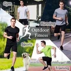 Mens Quick Dry Gym T Shirt Running Sports Lightweight Breathable Top