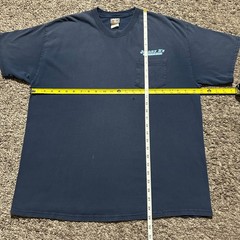 Vtg Sun Faded Shirt Pocket Tee y2k Graphic Tshirt Navy Blue Distressed Large