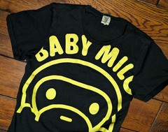 Bape Baby Milo Japan Black Graphic Tee T-Shirt Size Medium