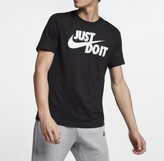 Nike Sportwear Just Do It Swoosh Graphic T-Shirt Black White Men’s L AR5006-011