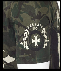 ARCHAIC by AFFLICTION Military Camo FUEL INJECTOR Short Sleeve Slim Fit T-shirt