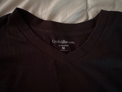 Croft & Barrow Easy Care Men’s Size XL V-Neck Dress T-Shirt Black Short-Sleeve