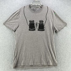 Penguin Mens T-Shirt Large L Binocular Logo Gray Short Sleeve Blended Fabric