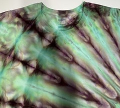 Handmade Ice Tie Dye Adult T-Shirt Unisex Size XL Green Fan Fold Gildan Tee NEW