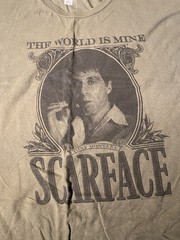 Scarface The World Is Mine T-Shirt Men’s Green Tony Montana Movie Graphic Tee