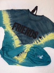 VLONE Friends Houston Pop Up Tie Dye Graphic Tee Shirt Mens Small HTX USA Cotton