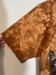 Vintage Back To Earth Tie Dye Lion Print Brown Short Sleeve Shirt Adult Sz M