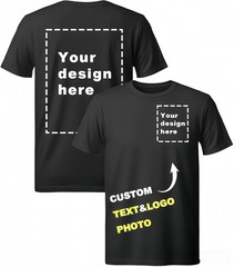 Custom T-Shirts: Print Your Photo/Logo Front & Back, Unisex Personalized Tee