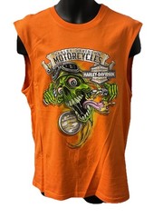 Harley Davidson Men’s Face Sleeveless Tank Top Orange 3003037