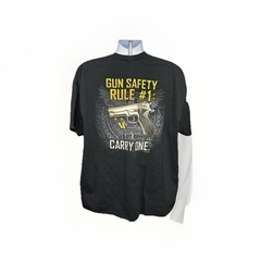 Buck Wear Gun Safety Rule #1 Carry One 2nd Amendment Shirt Men 2XL Black 2014