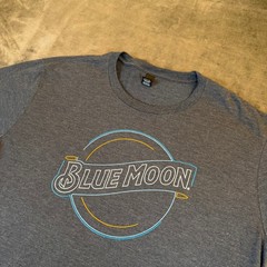 District Blue Moon Graphic T Shirt Mens Large Blue Tri Blend Short Sleeve
