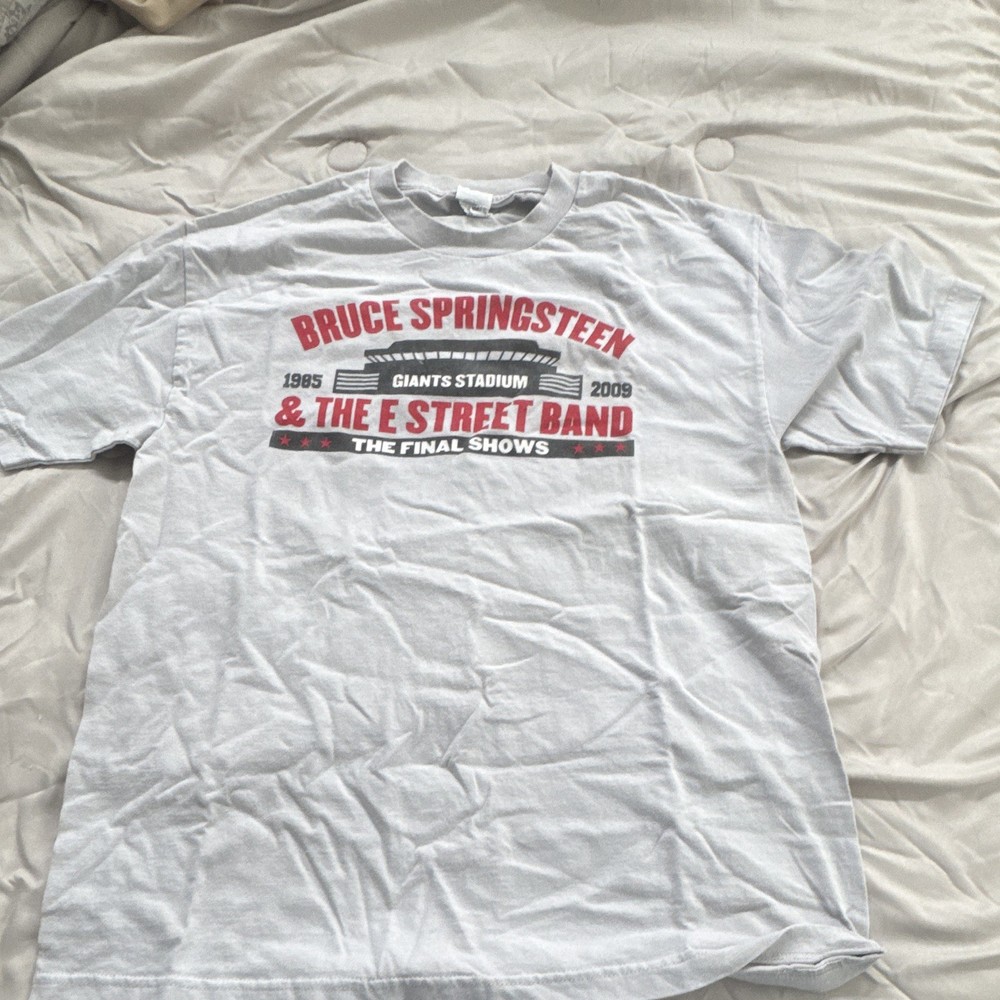 Alstyle Bruce Springsteen E Street Band Double-Sided White Crew Neck Tee L