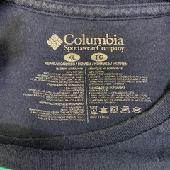 Columbia Sportswear Company T Shirt Mens XL Blue Cotton Wordmark Logo Comfort