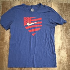 Nike The Nike Tee Men’s L Blue/Red/White USA Flag Swoosh Graphic Crew Tee