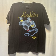 Disney Aladdin T-Shirt Black Adult L Short Sleeve Crew Graphic Tee 100 Cotton