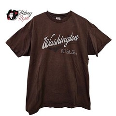 Washington USA Brown Large Graphic Tee Y2K Retro Alstyle Apparel Activewear