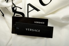 Versace Men’s White Logo Embellished Crewneck Short Sleeve T-Shirt US 2XL IT 56
