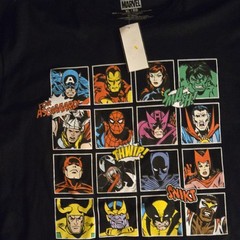 Marvel Men’s XL Black Graphic Print T-Shirt Short Sleeve Crew Neck RN#36947