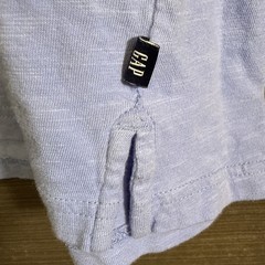 Mens XXL GAP Henley 3 Button Shirt S/S Blue 100% Cotton Relaxed Fit