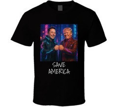 Elon X Trump Save America Graphic T Shirt