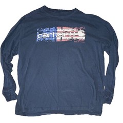 Carhartt Relaxed Fit Blue “Made in the USA” Long Sleeve Crew Neck T-Shirt 2XL