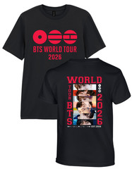KPOP Premium Printed T-Shirt BTS Tour Front & Back 5 Styles Black Kid Adult Teen