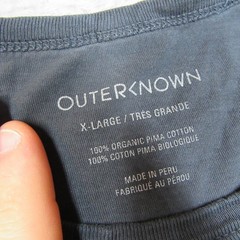 Outerknown Shirt Mens XL Black Pocket Tee Organic Pima Cotton Short Sleeve Crew