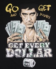 SCARFACE T-shirt Tony Montana Gangster Movie Men’s Tee 100% Cotton Black New