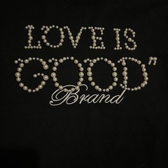 GOODBRAND “LOVE IS GOOD” 24SS Tee Mens Black Pearl Studded T-Shirt Size Large