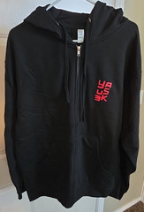 Yasuke Hoodie Size Large Black W/Red accents New