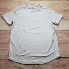 All In Motion Shirt Mens Large White Polyester Spandex Tagless Crew Neck