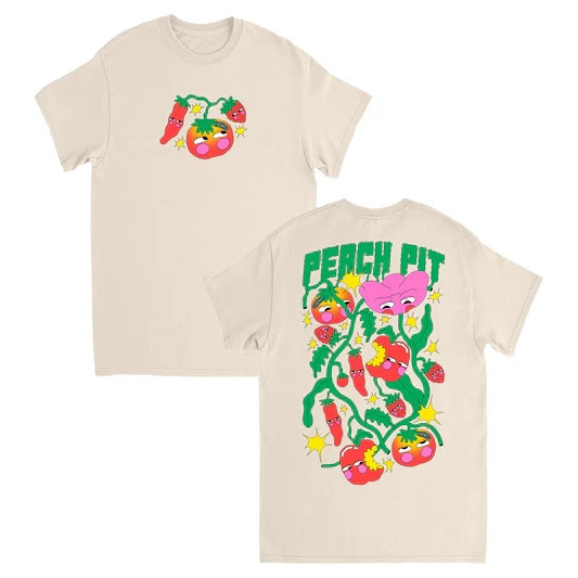 Peach Pit Band 2025 Magpie Tour Natural Cotton T Shirt Full Size S-5XL