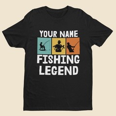 Personalized Fishing Legend T-Shirt Custom Name Angler Gift For Kids Youth