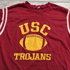 True Vintage 70s USC Trojans Football Raglan Red Shirt Men’s Large