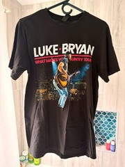 Luke Bryan What Makes You Country Tour T-Shirt Black Graphic Tee Small Concert S