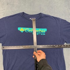 Columbia Sportswear Company T Shirt Mens XL Blue Cotton Wordmark Logo Comfort