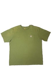 Carhartt Men’s 2XL T-Shirt Green Pocket Original Fit Crew Neck Cotton Heavyweigh