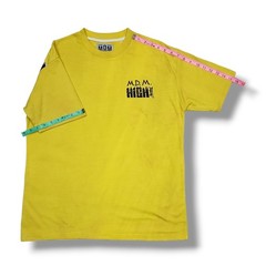 M.D.M. High Large Surf Graphic Print & Embroidered Front Yellow T-Shirt Men’s L