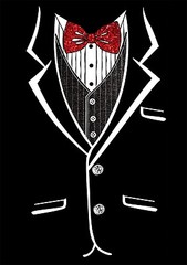 Tuxedo t-shirt, with glitter bow tie