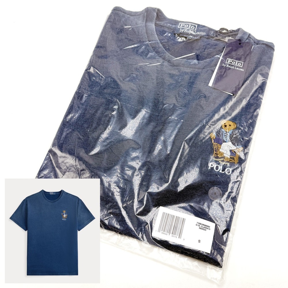 *NEW* Men Polo Ralph Lauren Classic Fit Polo Bear Indigo T-Shirt DARK INDIGO 👍
