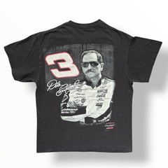 NASCAR Dale Earnhardt #3 Graphic Logo T-Shirt Black Cotton Crew Neck Men’s L