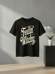 Unisex Feelin Witchy Funny Vintage Halloween Costume Graphic Tee Spooky Party