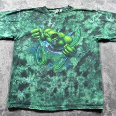 Vintage 90s Hulk Universal Studios Hollywood T-Shirt Men XL Green Tie Dye Marvel