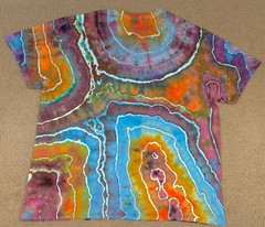 Handmade Ice Tie Dye T-Shirt 2XL Mens Womens Soft Cotton Red Blue Geode